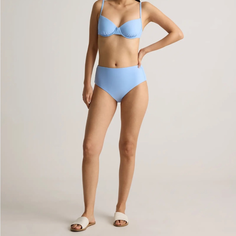 Quince Light Blue Sky High-Waisted Bikini Bottom - Picture 3 of 8